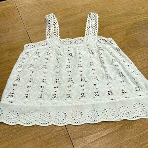 White eyelet Zara top